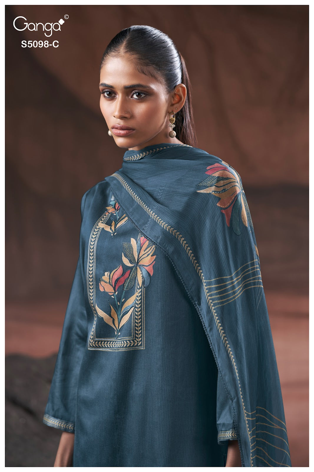 Primrose S5098 Ganga Cotton Satin Pant Style Suits Supplier India