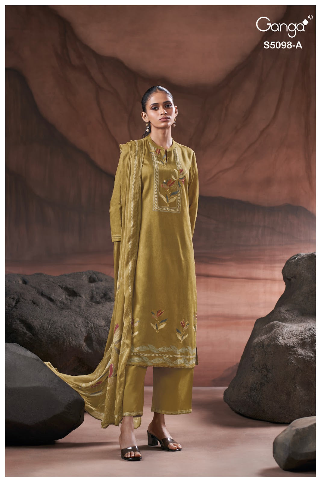 Primrose S5098 Ganga Cotton Satin Pant Style Suits Supplier India
