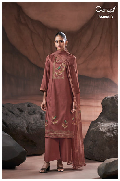 Primrose S5098 Ganga Cotton Satin Pant Style Suits Supplier India