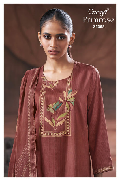 Primrose S5098 Ganga Cotton Satin Pant Style Suits Supplier India