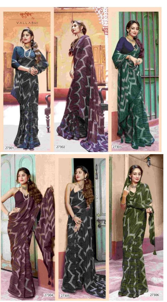 Princep Vallabhi Prints Georgette Sarees Wholesale Price