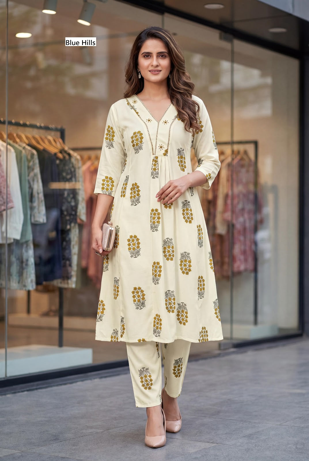 Princess Cut 1404 Blue Hills Rayon Co Ord Set Exporter India