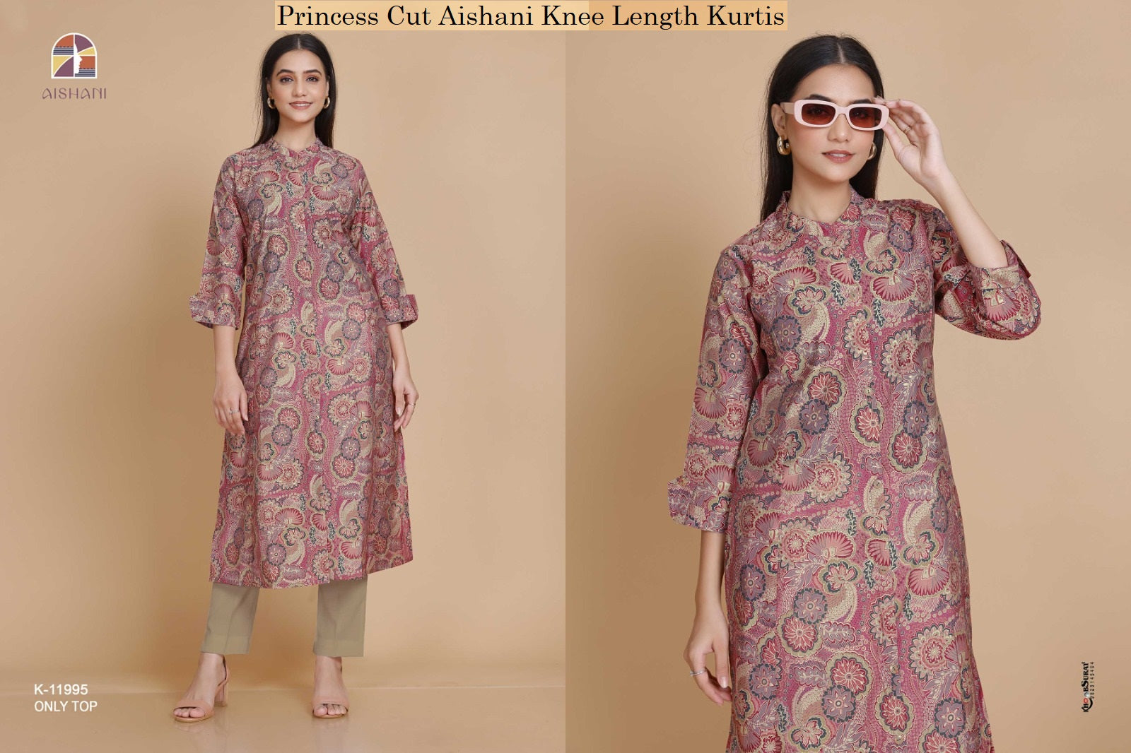 Princess Cut Aishani Modal Silk Knee Length Kurtis Exporter India