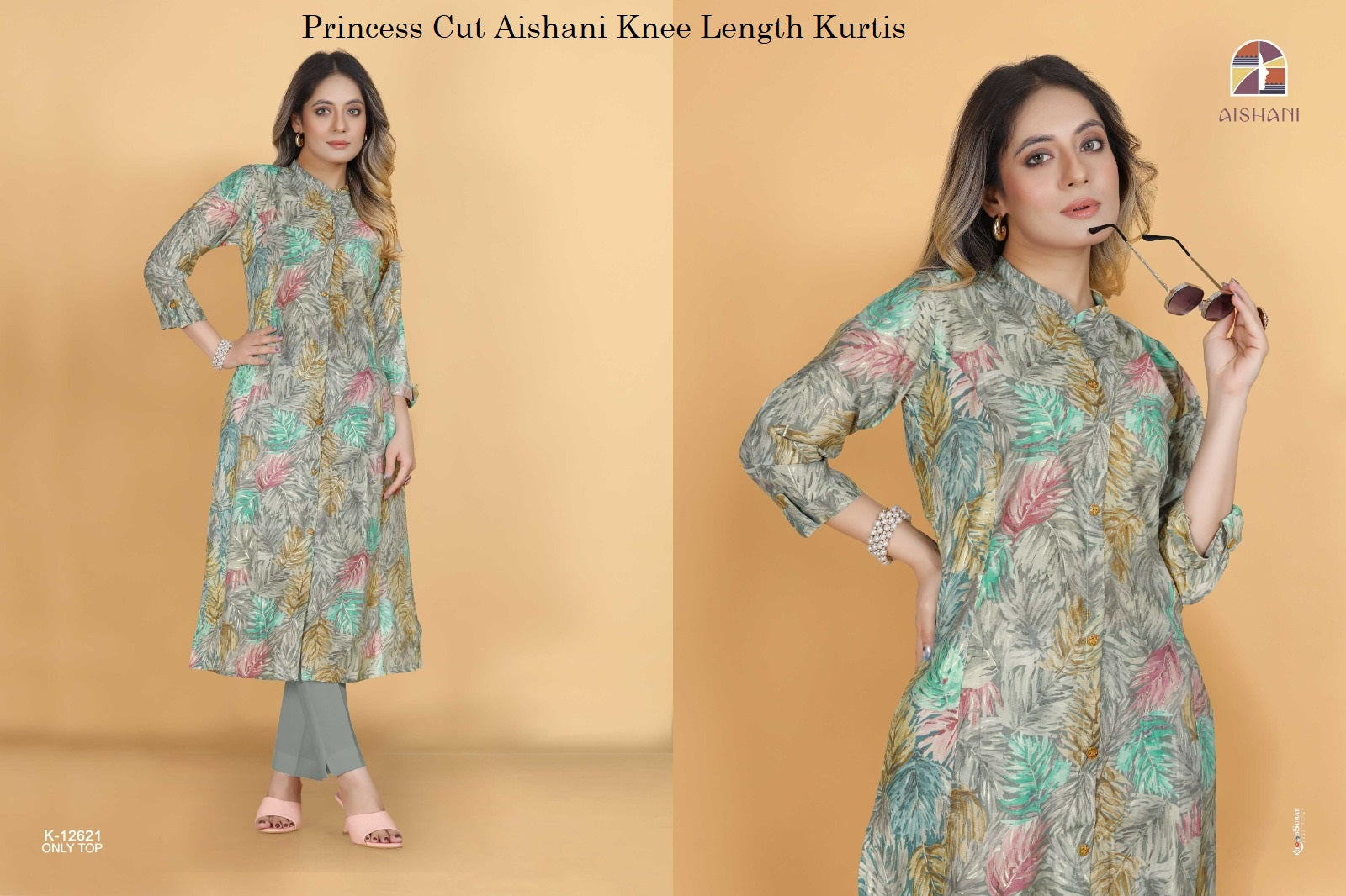 Princess Cut Aishani Modal Silk Knee Length Kurtis Exporter India