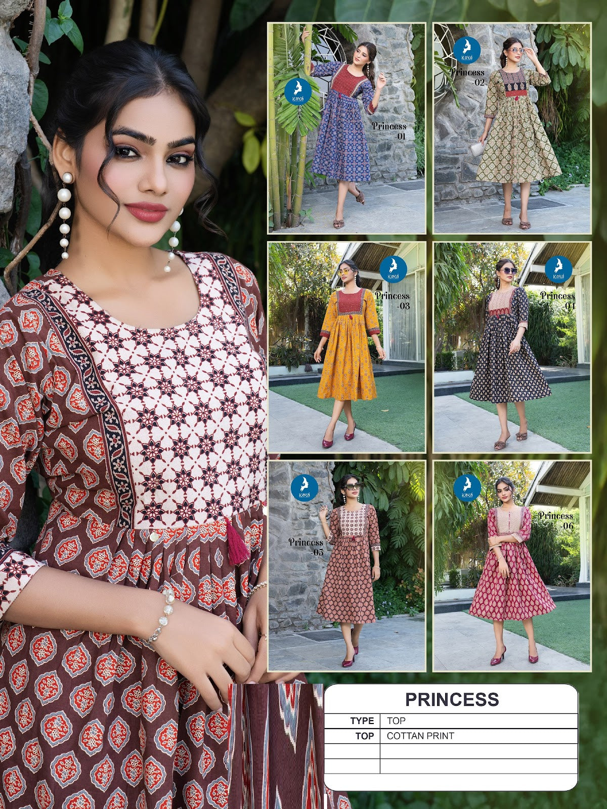 Princess Kaya Cotton A-Line Kurti Manufacturer India