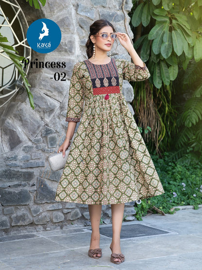 Princess Kaya Cotton A-Line Kurti Manufacturer India