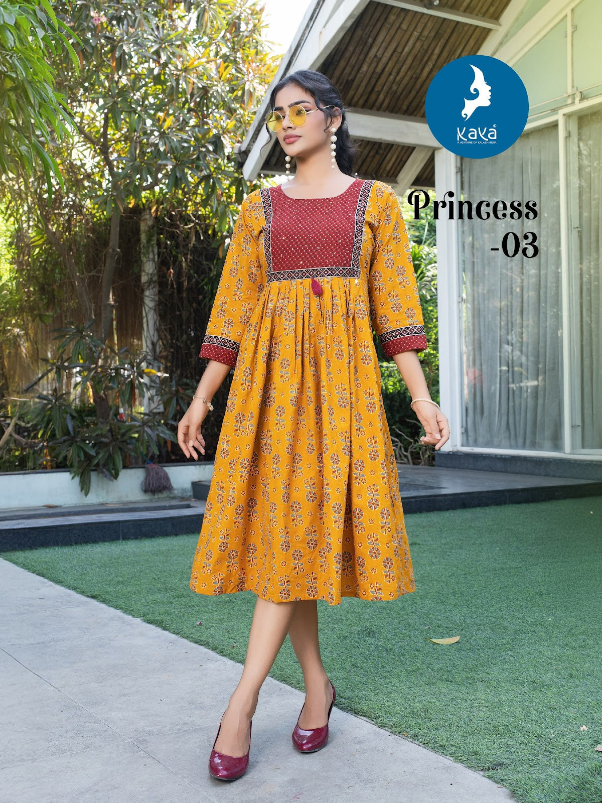 Princess Kaya Cotton A-Line Kurti Manufacturer India
