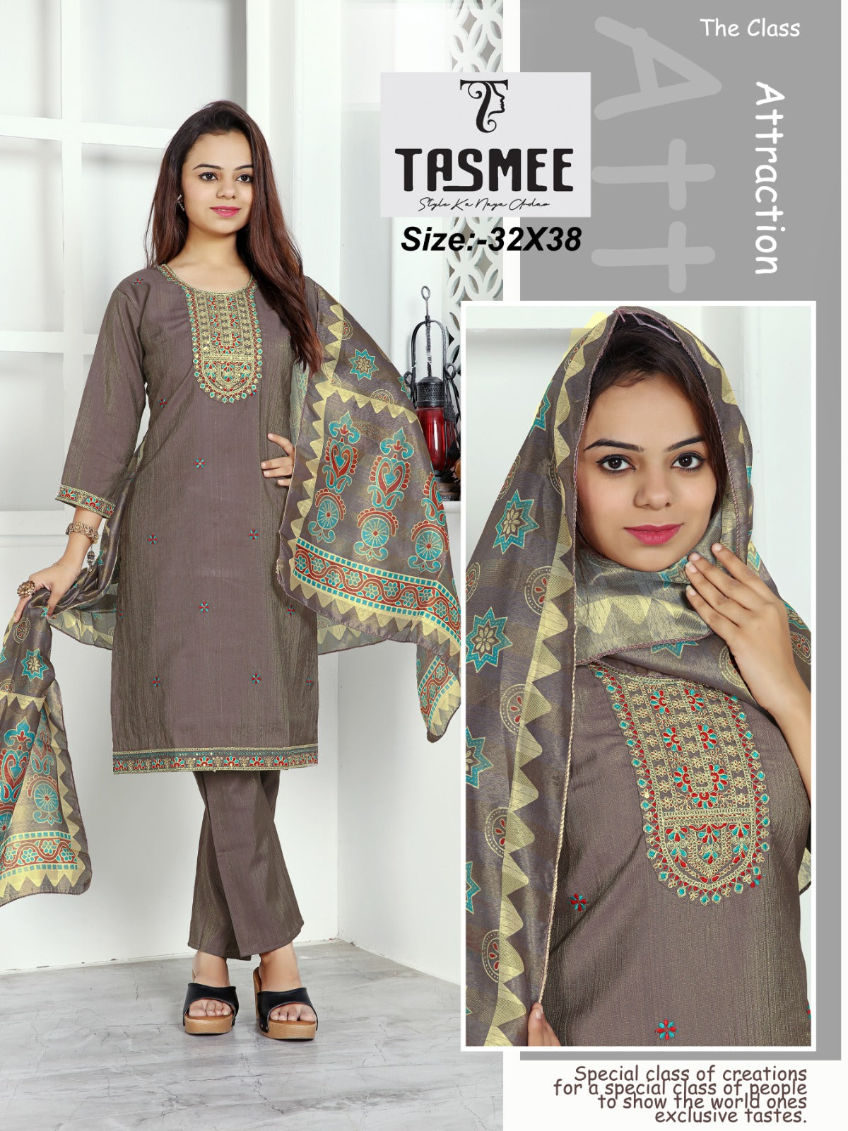 Princess Vol 1 Tasmee Vertical Readymade Pant Style Suits Wholesaler