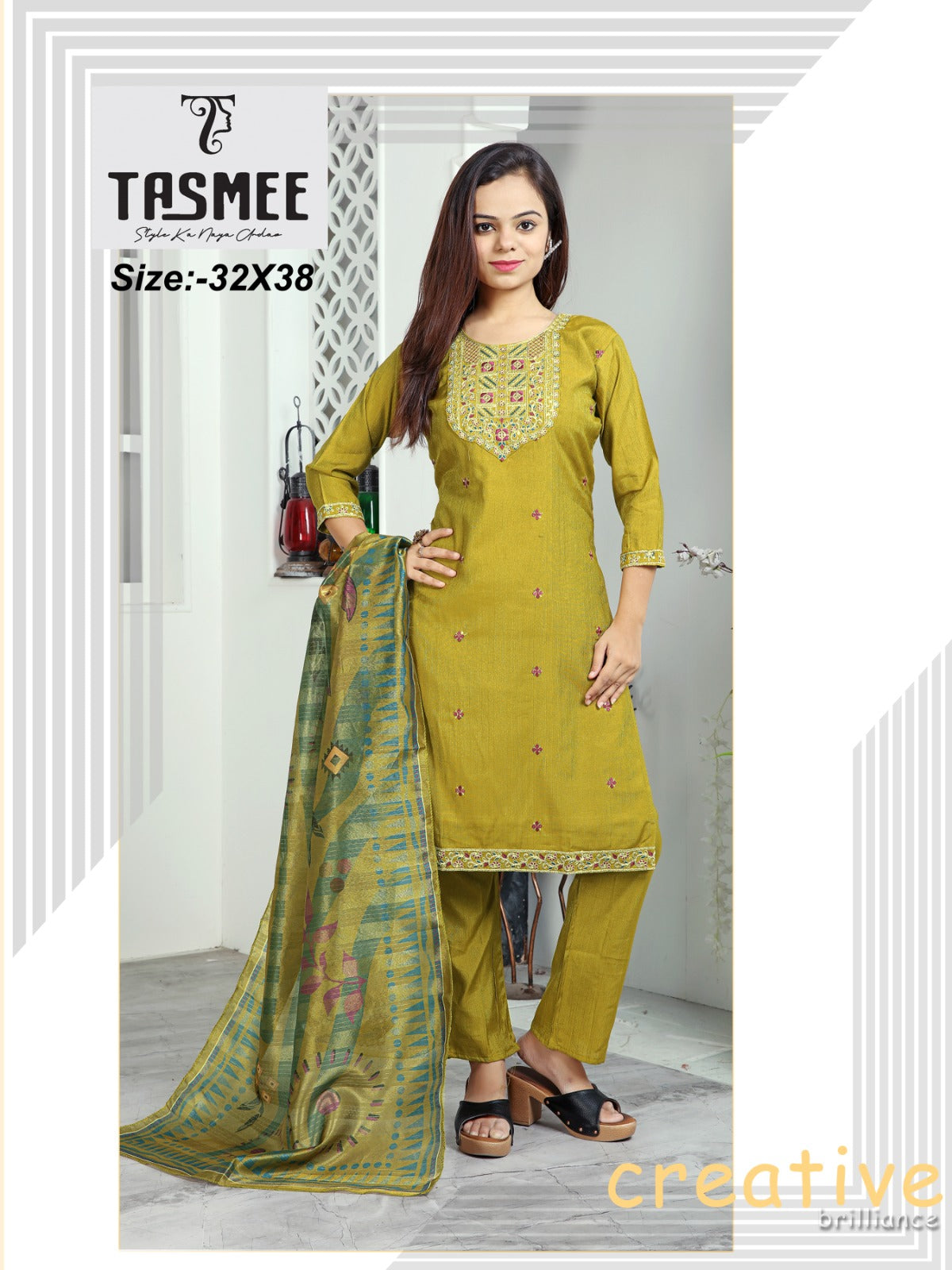 Princess Vol 1 Tasmee Vertical Readymade Pant Style Suits Wholesaler