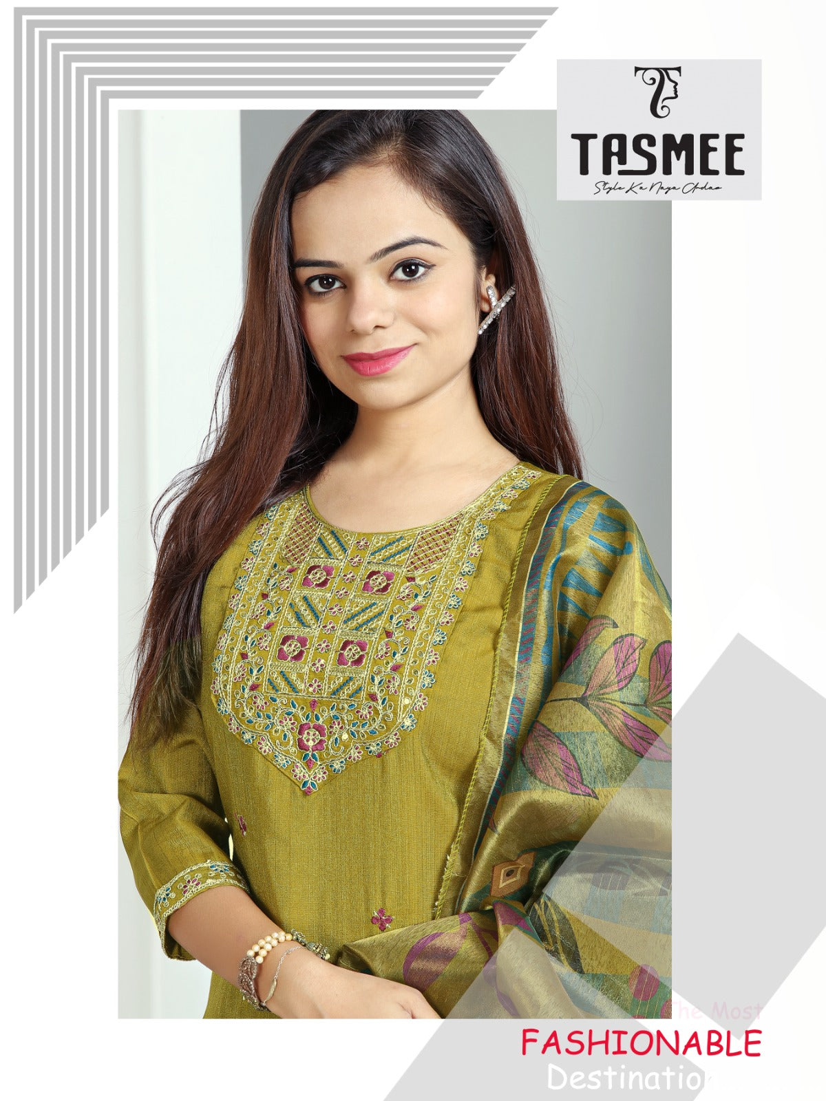 Princess Vol 1 Tasmee Vertical Readymade Pant Style Suits Wholesaler