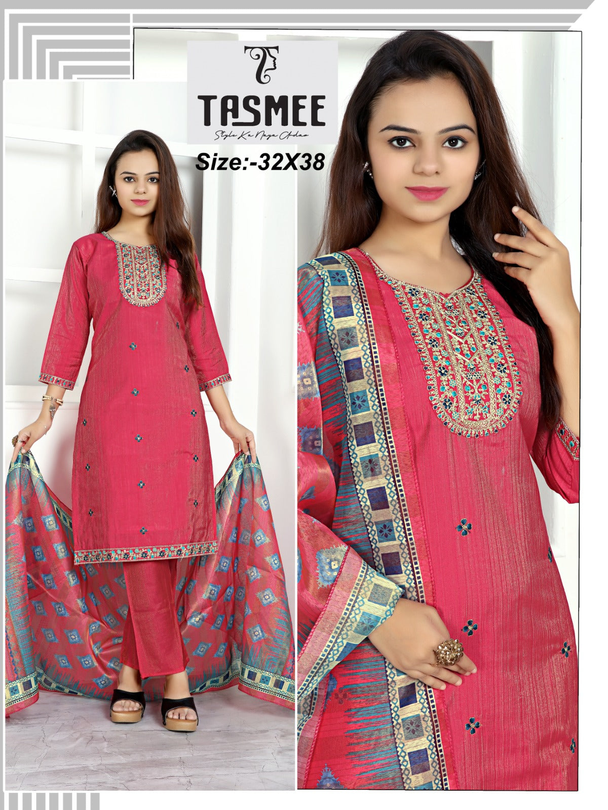 Princess Vol 1 Tasmee Vertical Readymade Pant Style Suits Wholesaler
