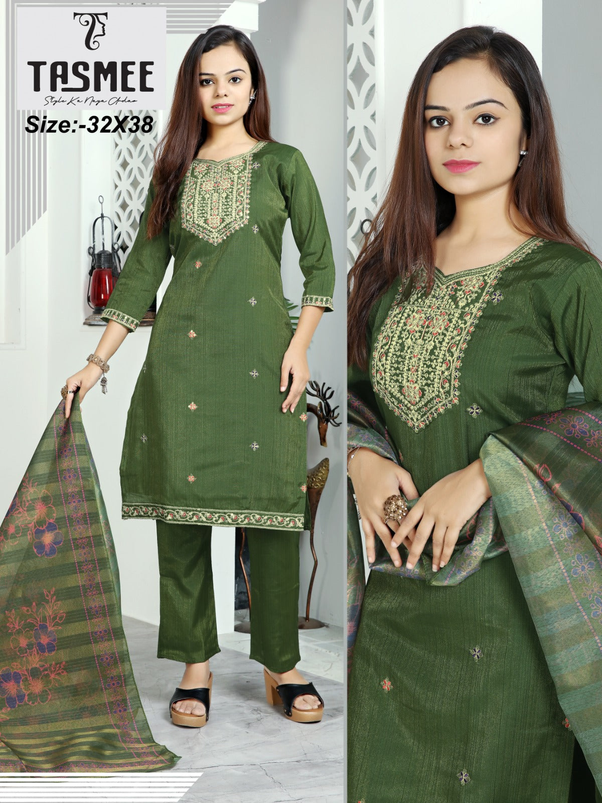 Princess Vol 1 Tasmee Vertical Readymade Pant Style Suits Wholesaler