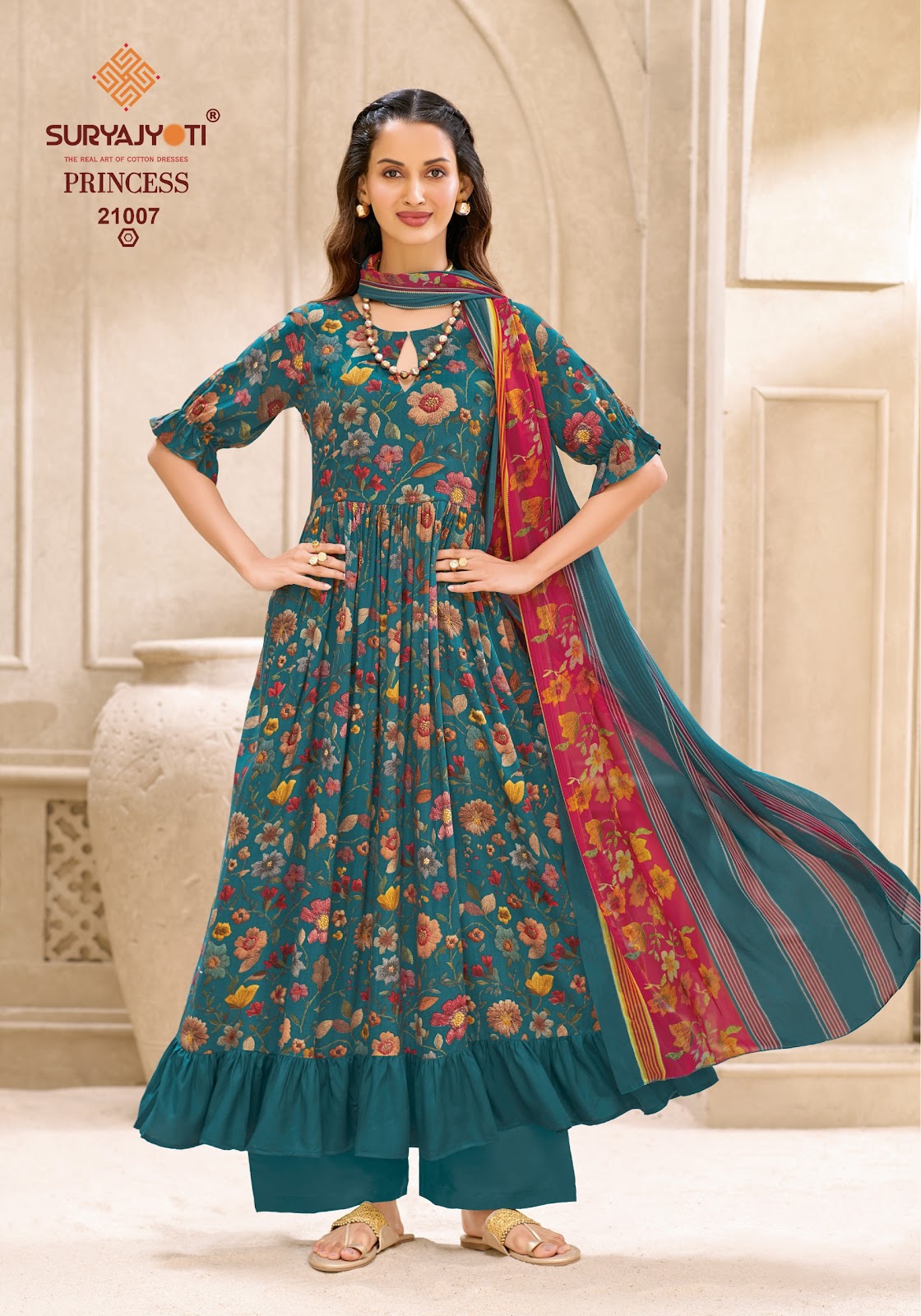 Princess Vol 21 Suryajyoti Heavy Reyon Pant Style Suits Exporter Gujarat