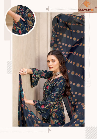 Princess Vol 21 Suryajyoti Heavy Reyon Pant Style Suits Exporter Gujarat