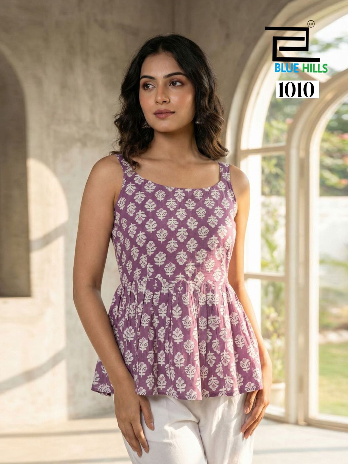 Princess Vol 3 Blue Hills Cotton Stylish Short Tops Exporter India