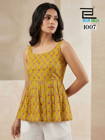 Princess Vol 3 Blue Hills Cotton Stylish Short Tops Exporter India