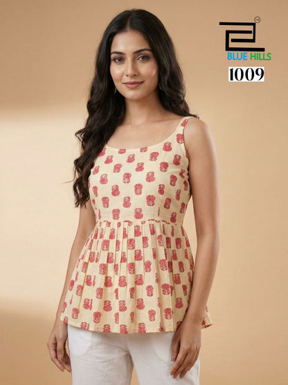 Princess Vol 3 Blue Hills Cotton Stylish Short Tops Exporter India