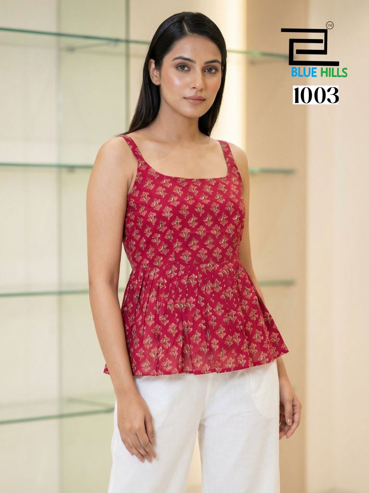 Princess Vol 3 Blue Hills Cotton Stylish Short Tops Exporter India