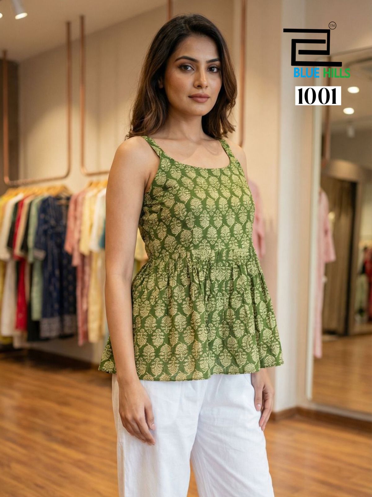 Princess Vol 3 Blue Hills Cotton Stylish Short Tops Exporter India