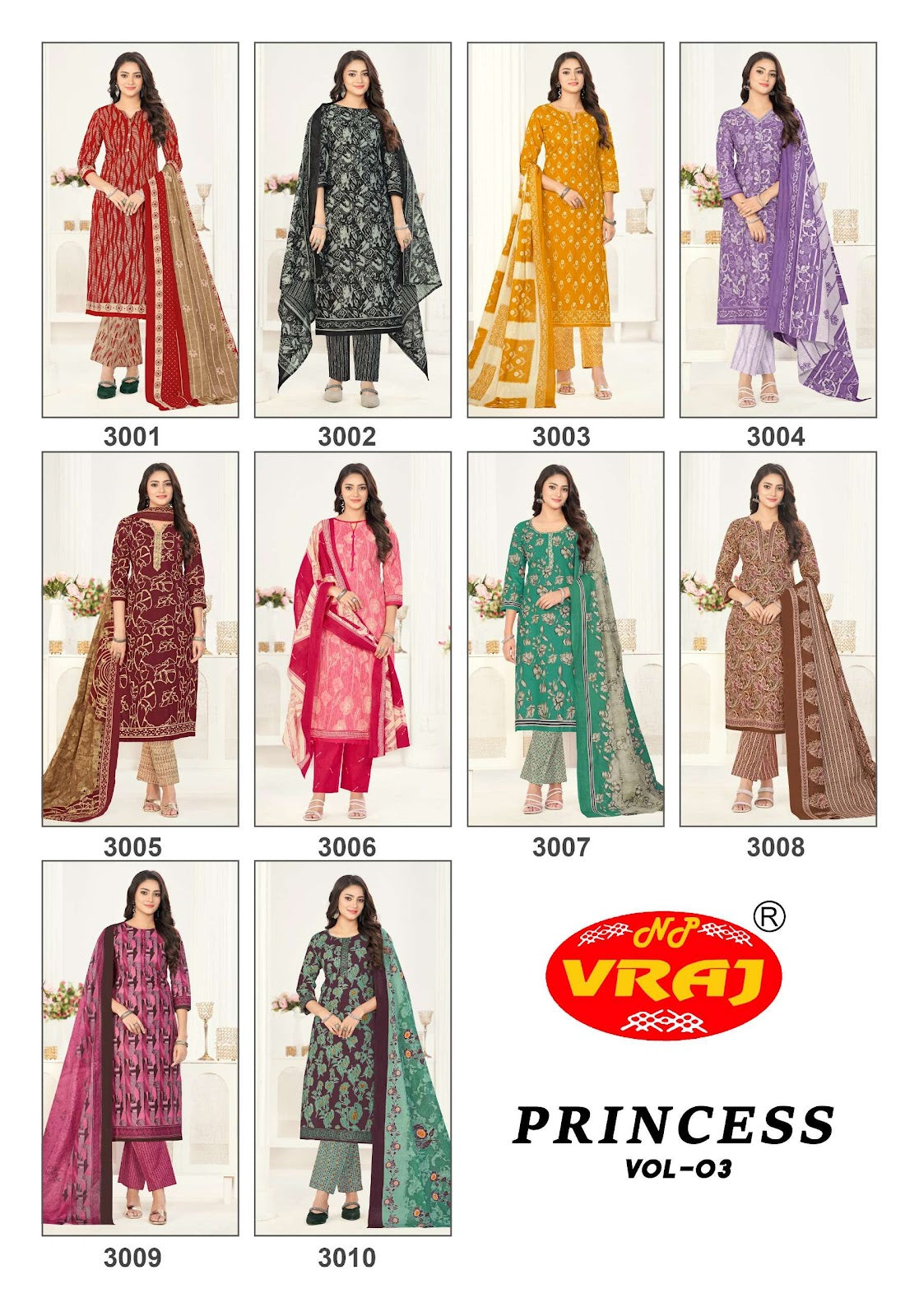 Princess Vol 3 Vraj Cotton Dress Material Wholesaler Ahmedabad