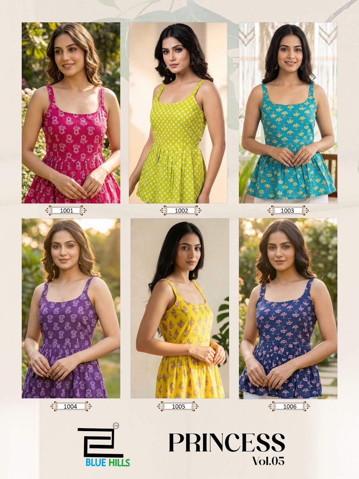 Princess Vol 5 Blue Hills Cotton Stylish Short Tops Supplier Ahmedabad