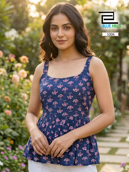 Princess Vol 5 Blue Hills Cotton Stylish Short Tops Supplier Ahmedabad