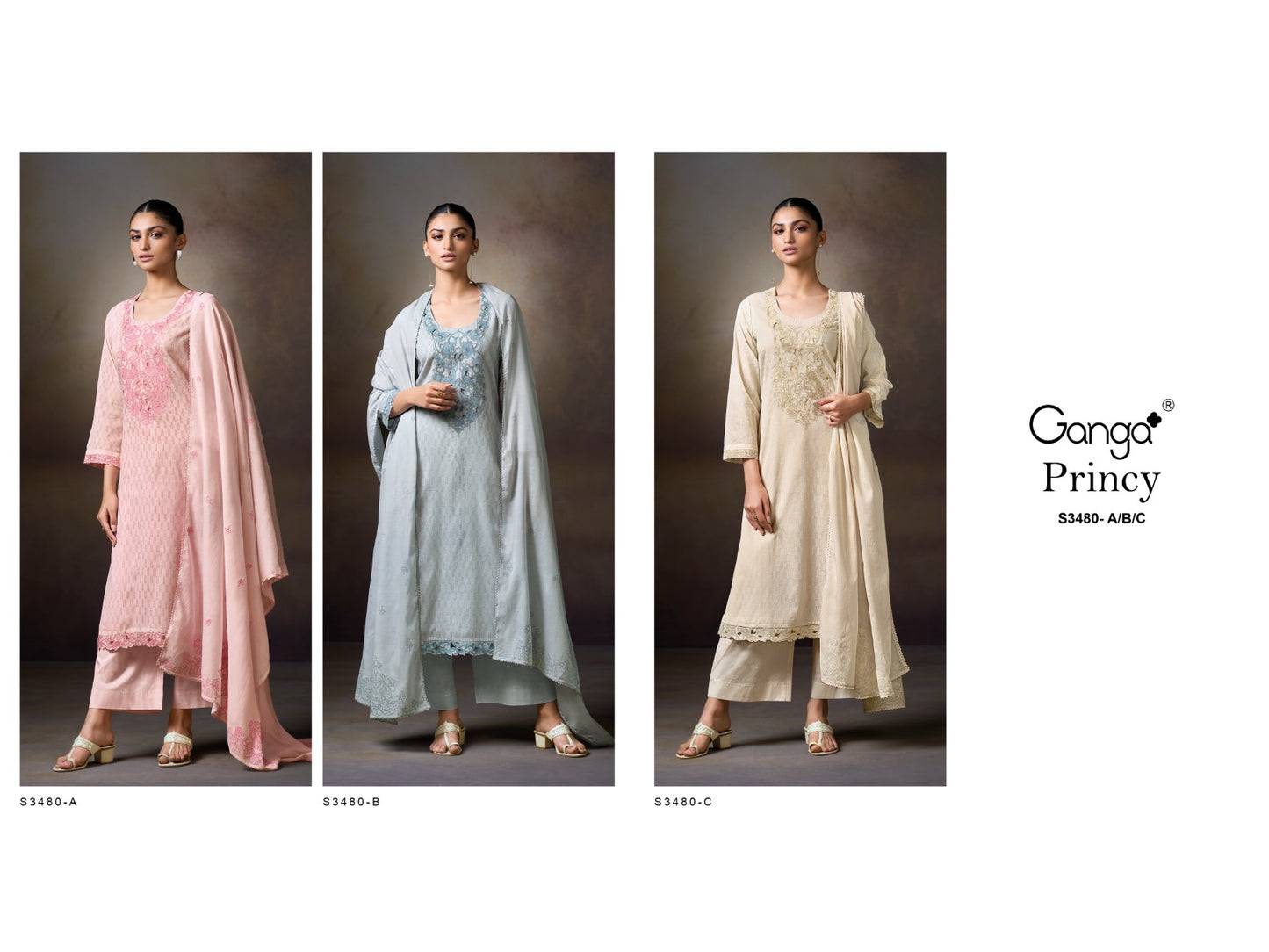 Princy 3480 Ganga Mal Plazzo Style Suits Wholesaler India