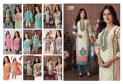 Print-Plain 0708 Maira Rayon Readymade Pant Style Suits Wholesale Rate