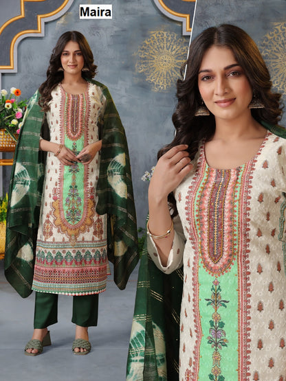 Print-Plain 0708 Maira Rayon Readymade Pant Style Suits Wholesale Rate