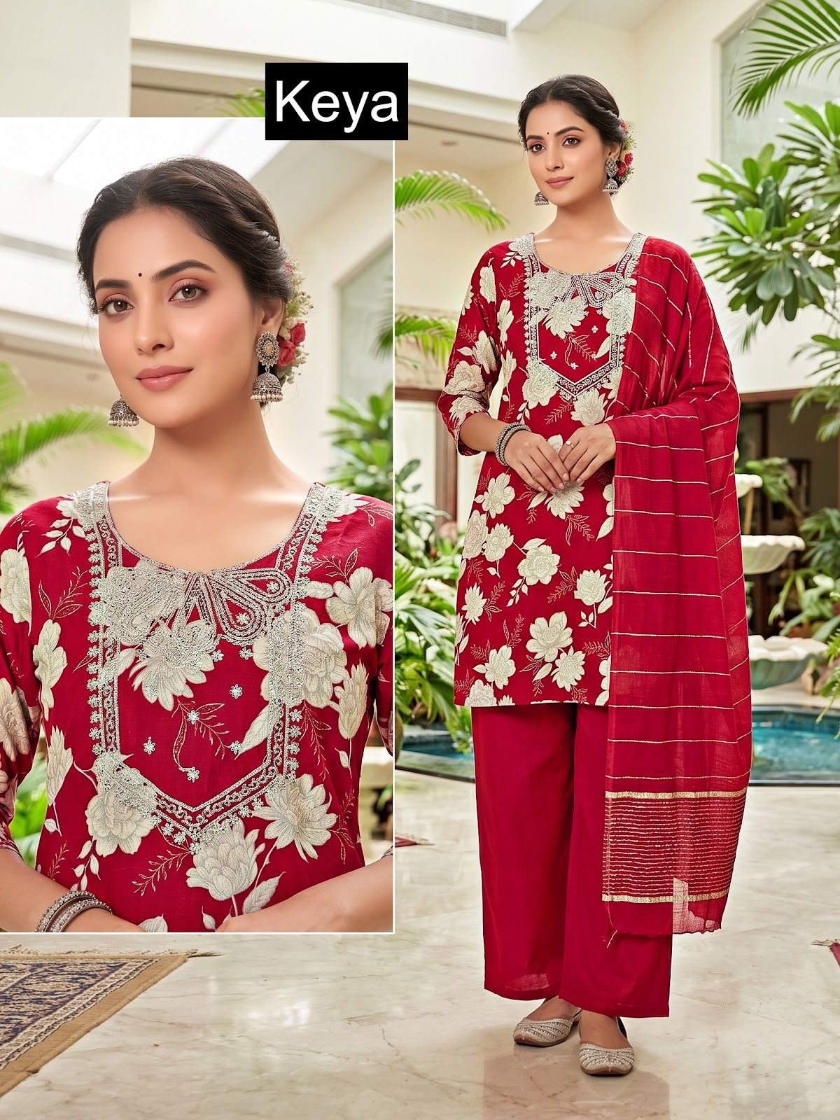 Print-Plain 0809 Keya Vetican Readymade Suits Manufacturer India