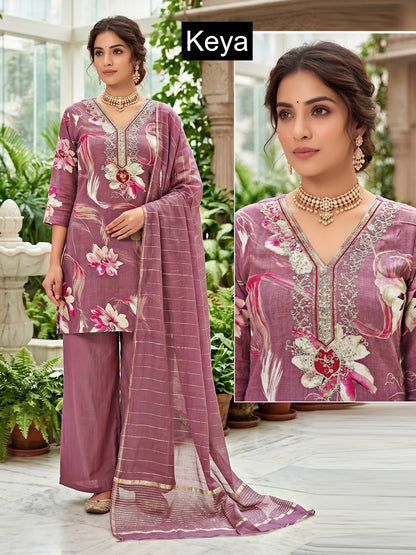 Print-Plain 0809 Keya Vetican Readymade Suits Manufacturer India