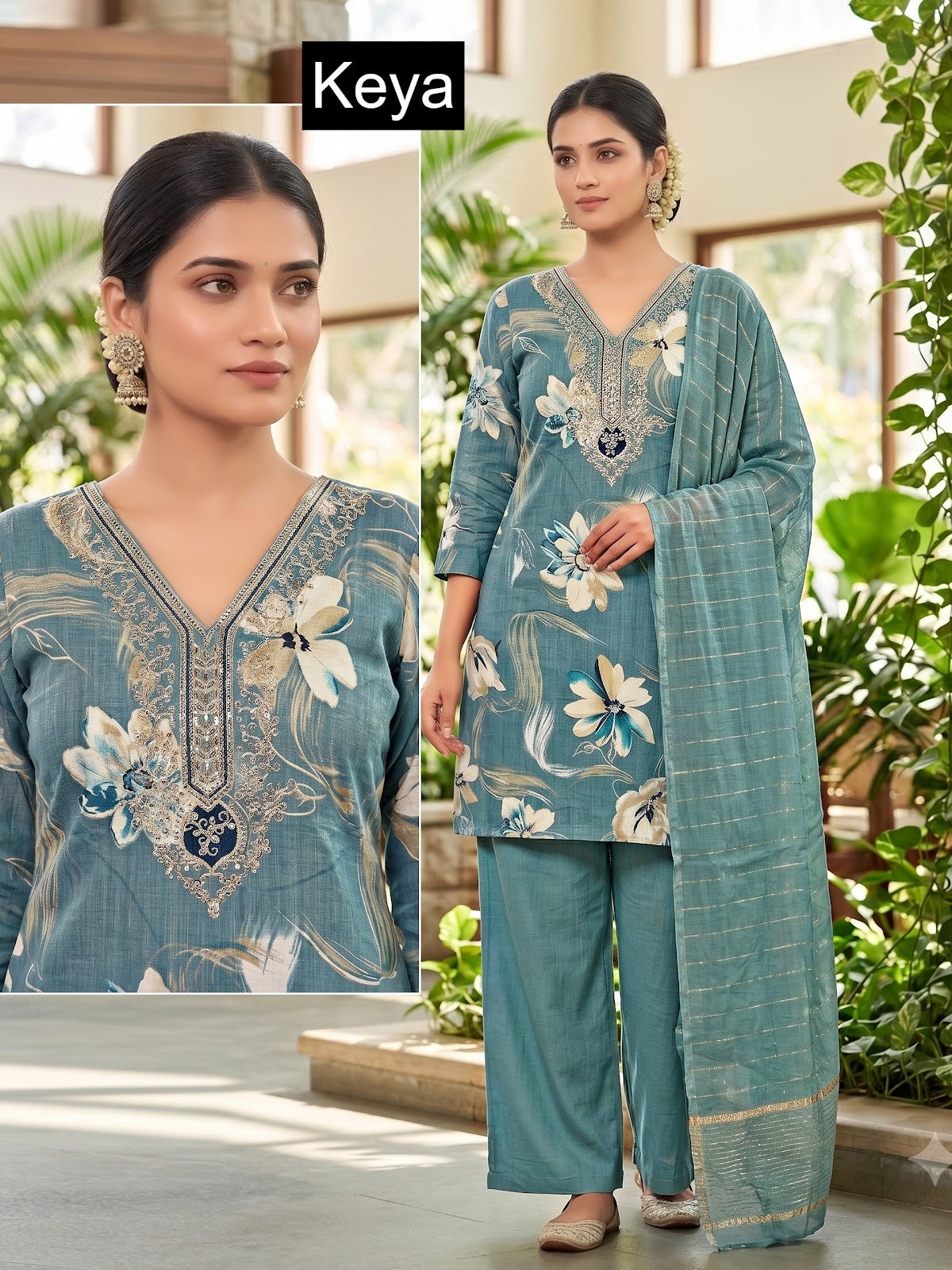 Print-Plain 0809 Keya Vetican Readymade Suits Manufacturer India