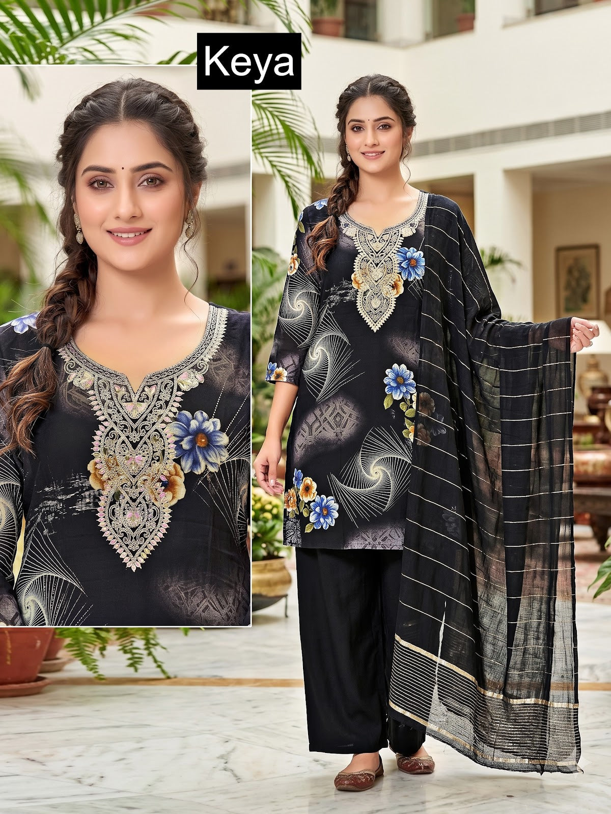 Print-Plain 0809 Keya Vetican Readymade Suits Manufacturer India