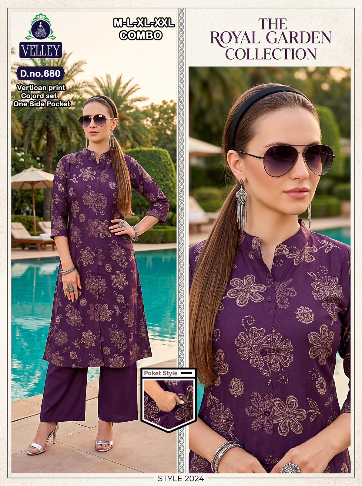 Print-Plain 200826 Velley Vatican Kurti Plazzo Set Wholesaler India