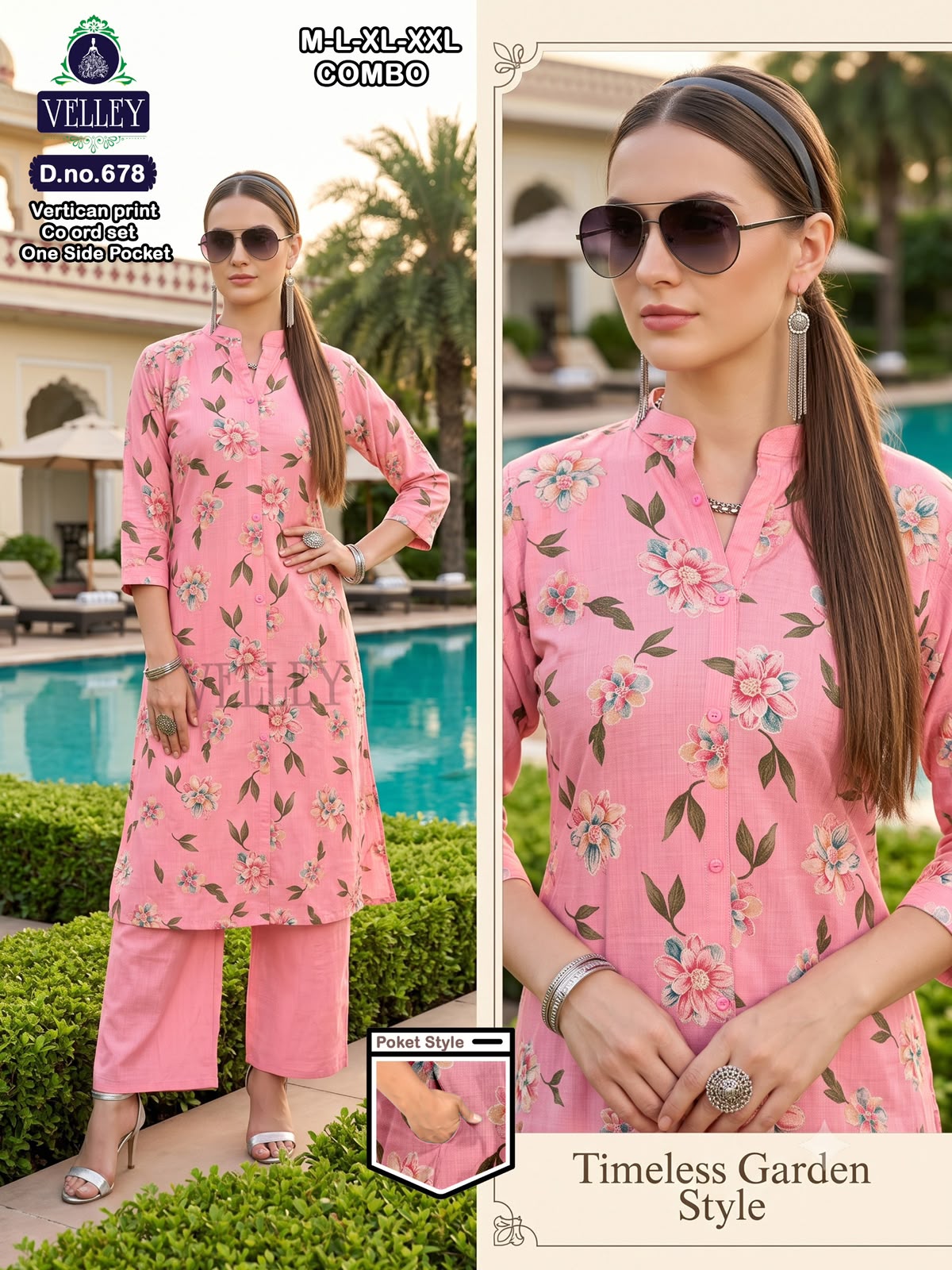 Print-Plain 200826 Velley Vatican Kurti Plazzo Set Wholesaler India