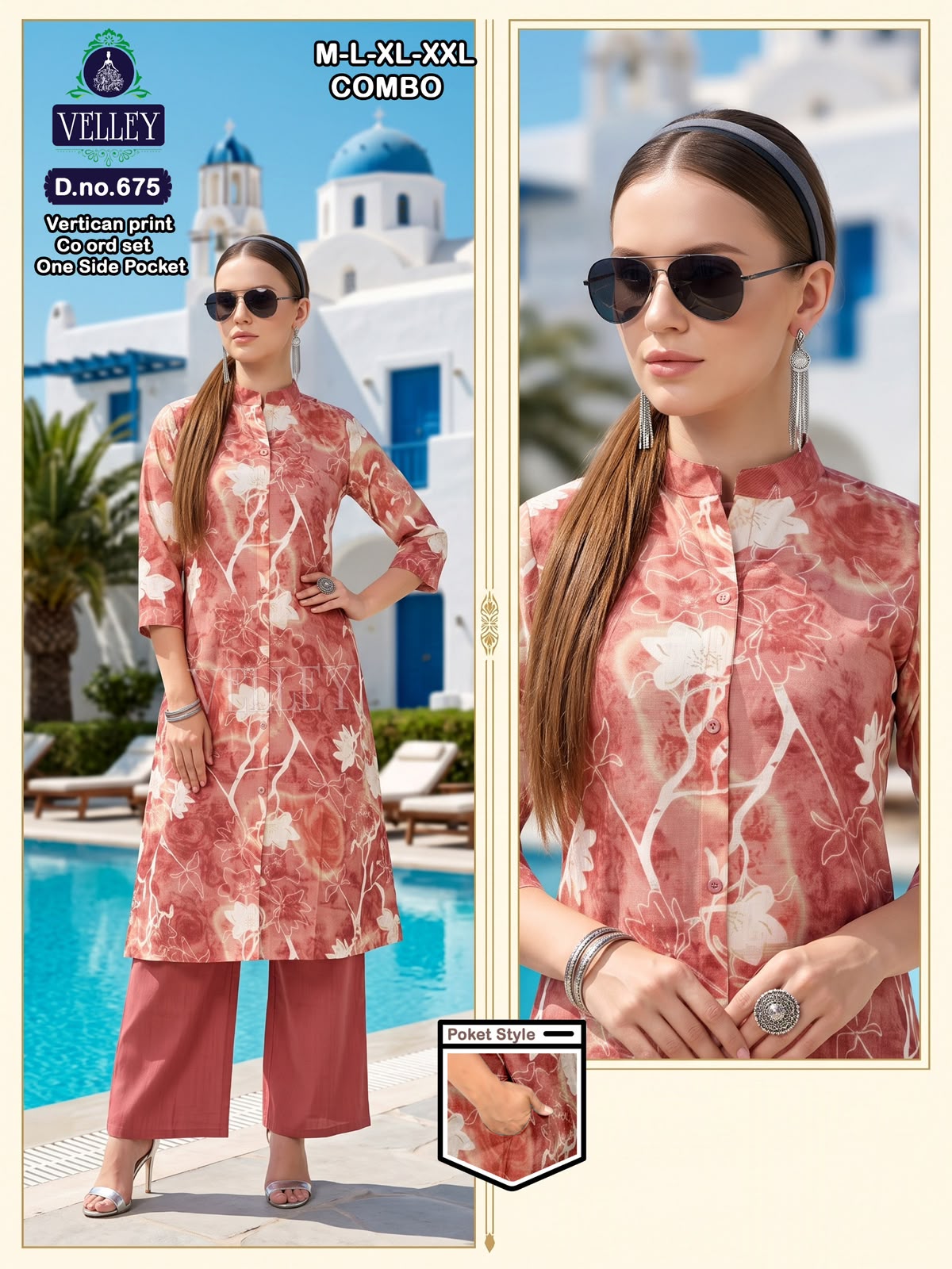 Print-Plain 200826 Velley Vatican Kurti Plazzo Set Wholesaler India