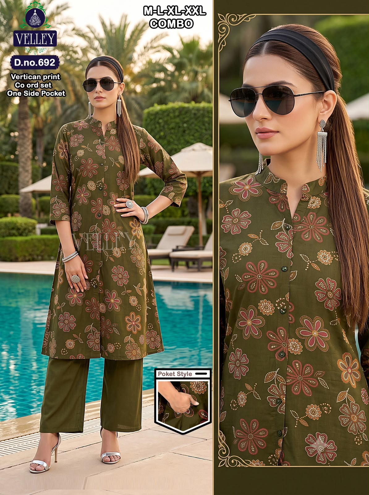 Print-Plain 200826 Velley Vatican Kurti Plazzo Set Wholesaler India