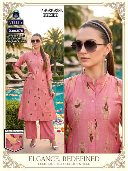 Print-Plain 200826 Velley Vatican Kurti Plazzo Set Wholesaler India