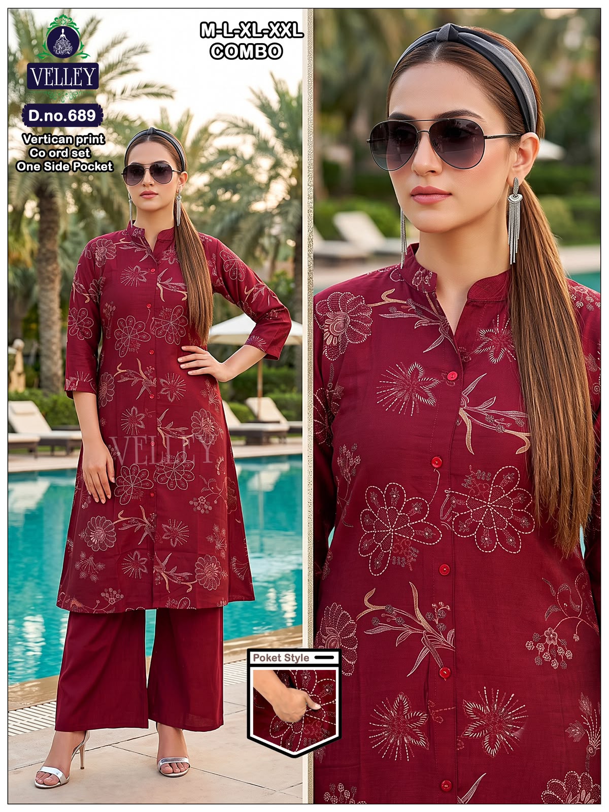 Print-Plain 200826 Velley Vatican Kurti Plazzo Set Wholesaler India