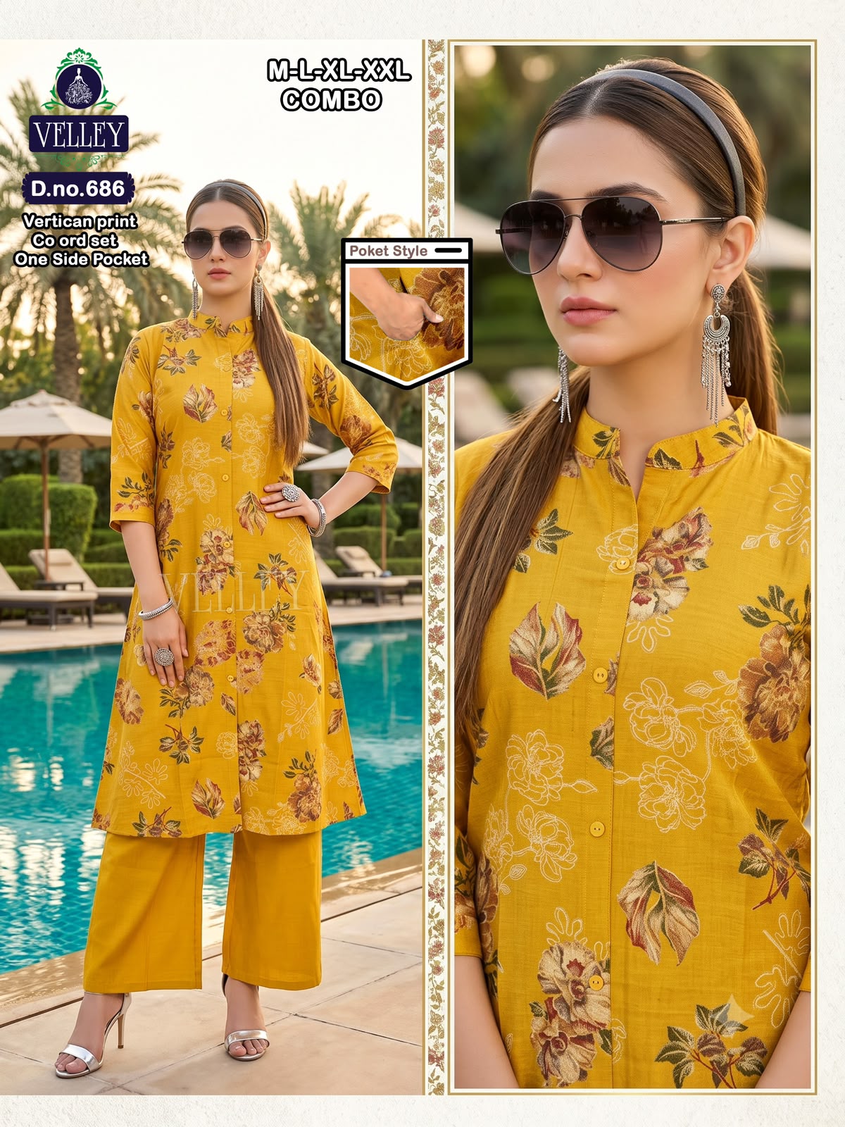 Print-Plain 200826 Velley Vatican Kurti Plazzo Set Wholesaler India