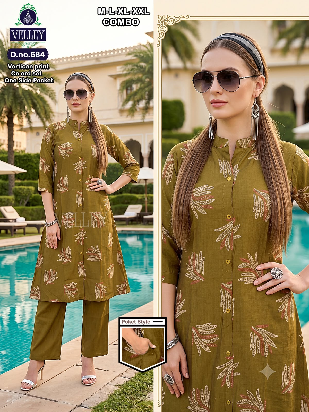 Print-Plain 200826 Velley Vatican Kurti Plazzo Set Wholesaler India
