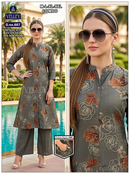 Print-Plain 200826 Velley Vatican Kurti Plazzo Set Wholesaler India