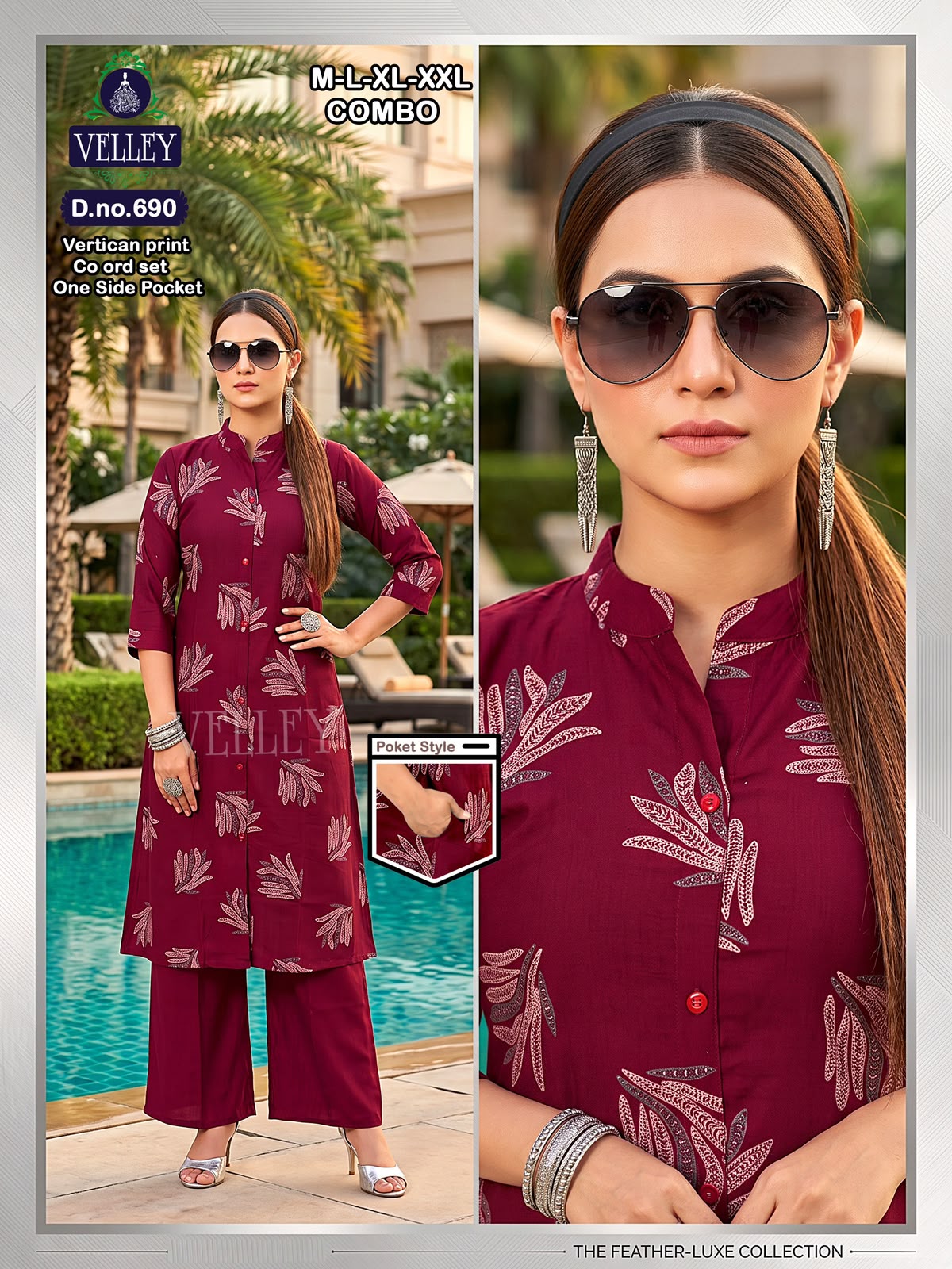Print-Plain 200826 Velley Vatican Kurti Plazzo Set Wholesaler India