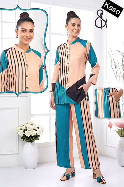 Print-Plain 250626 Kaso Muslin Co Ord Set Manufacturer