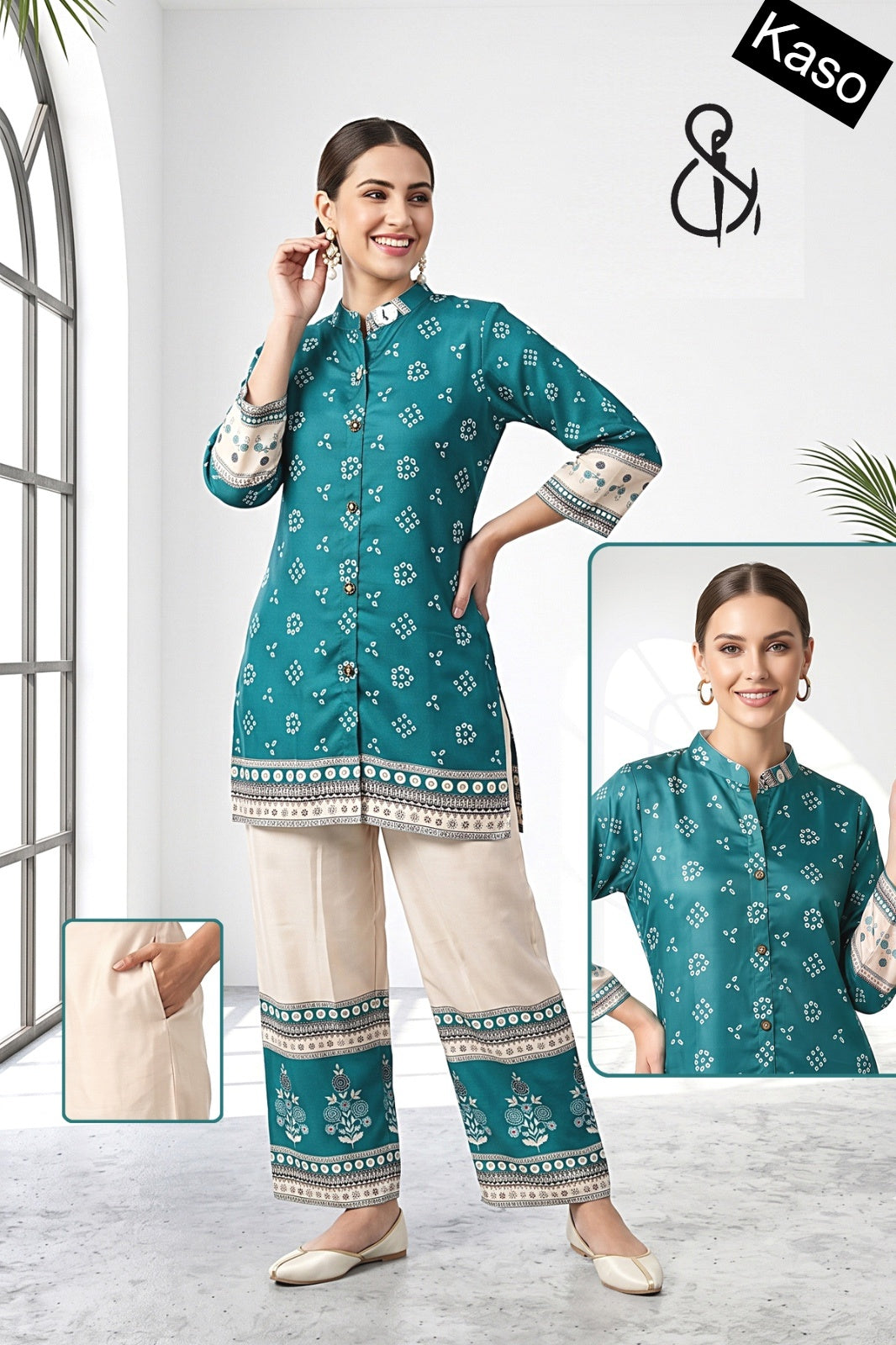 Print-Plain 250626 Kaso Muslin Co Ord Set Manufacturer