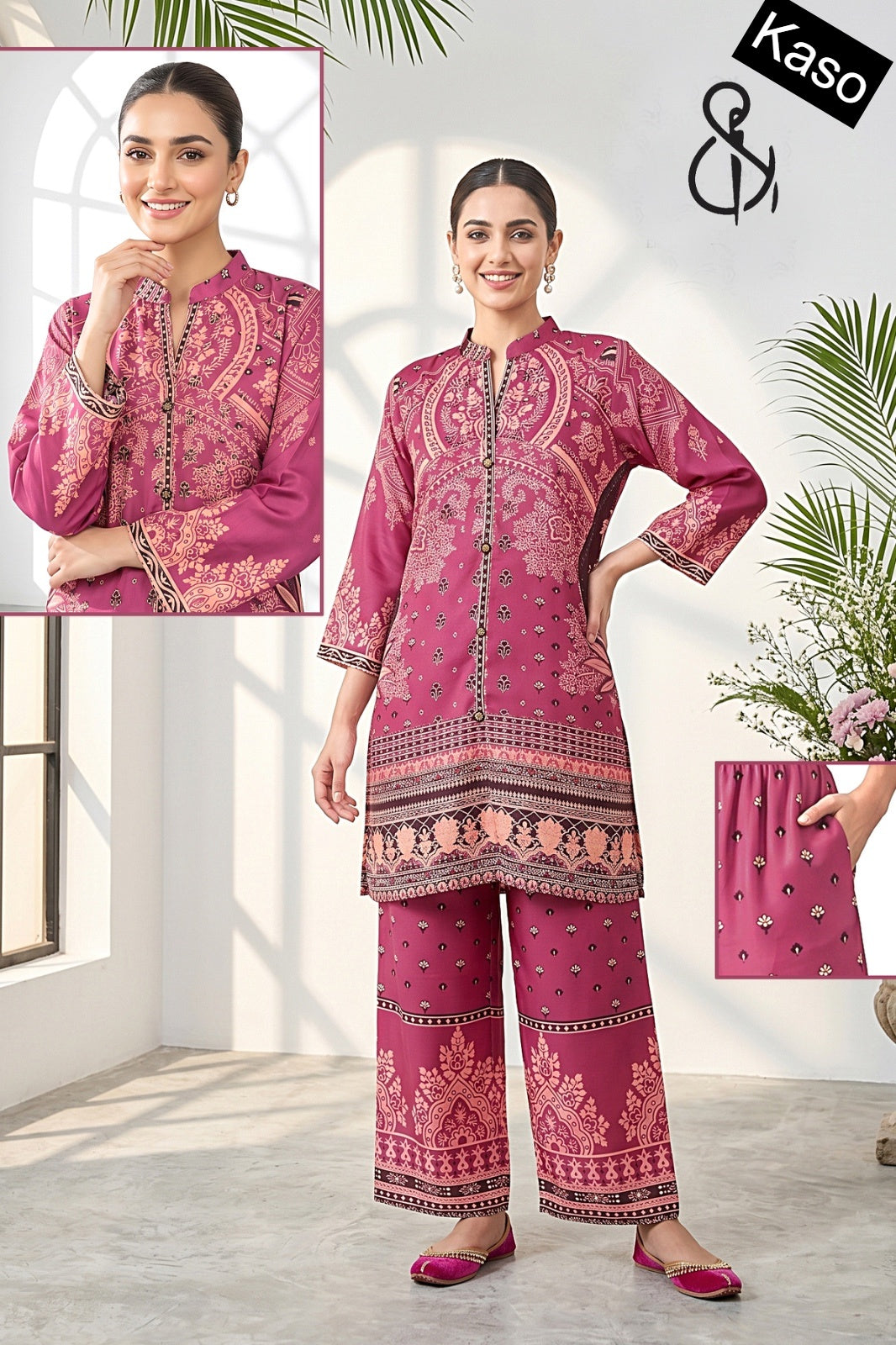 Print-Plain 250626 Kaso Muslin Co Ord Set Manufacturer