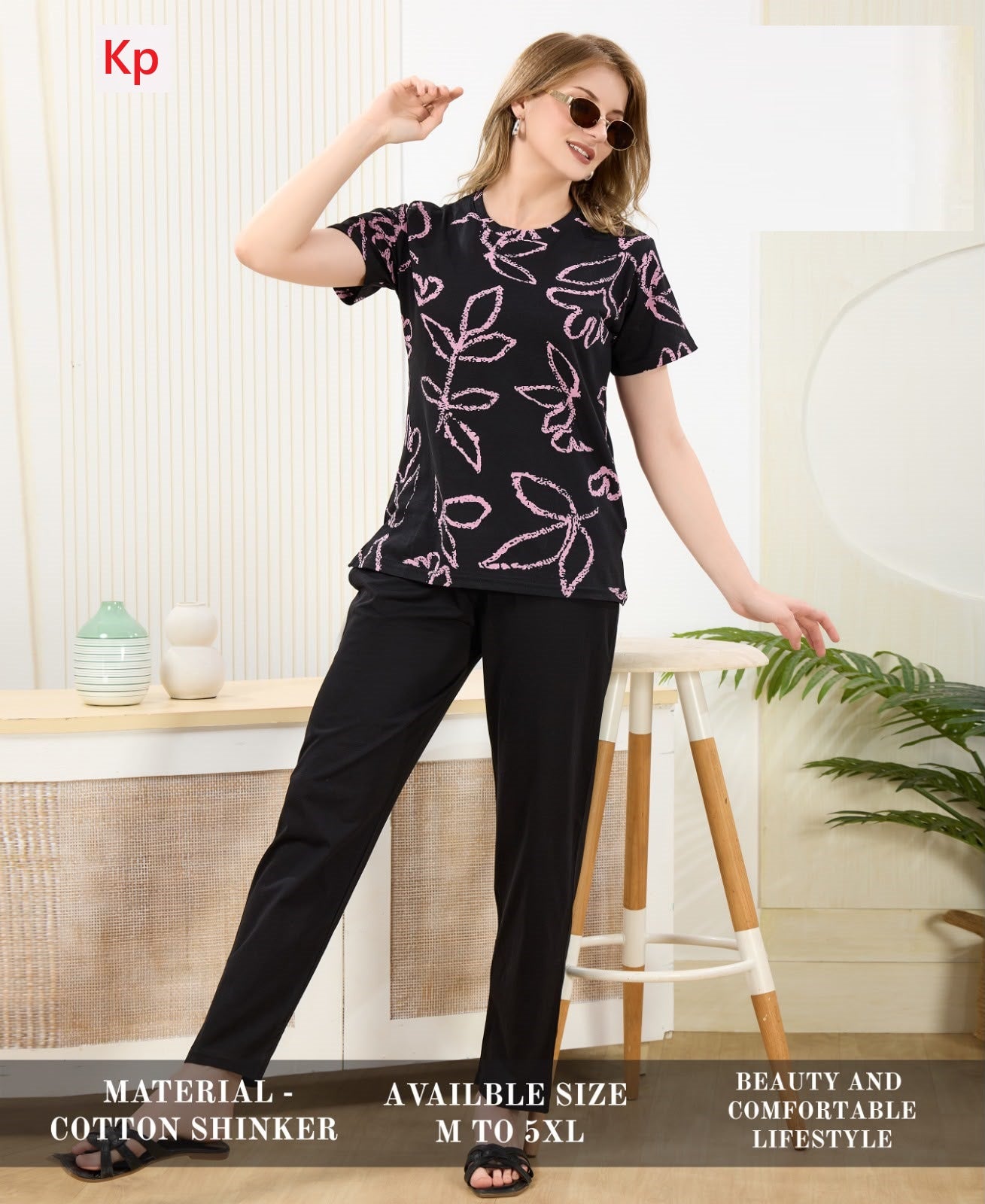 Print -Plain 140726 Kp Cotton Pyjama Night Suits Manufacturer Ahmedabad