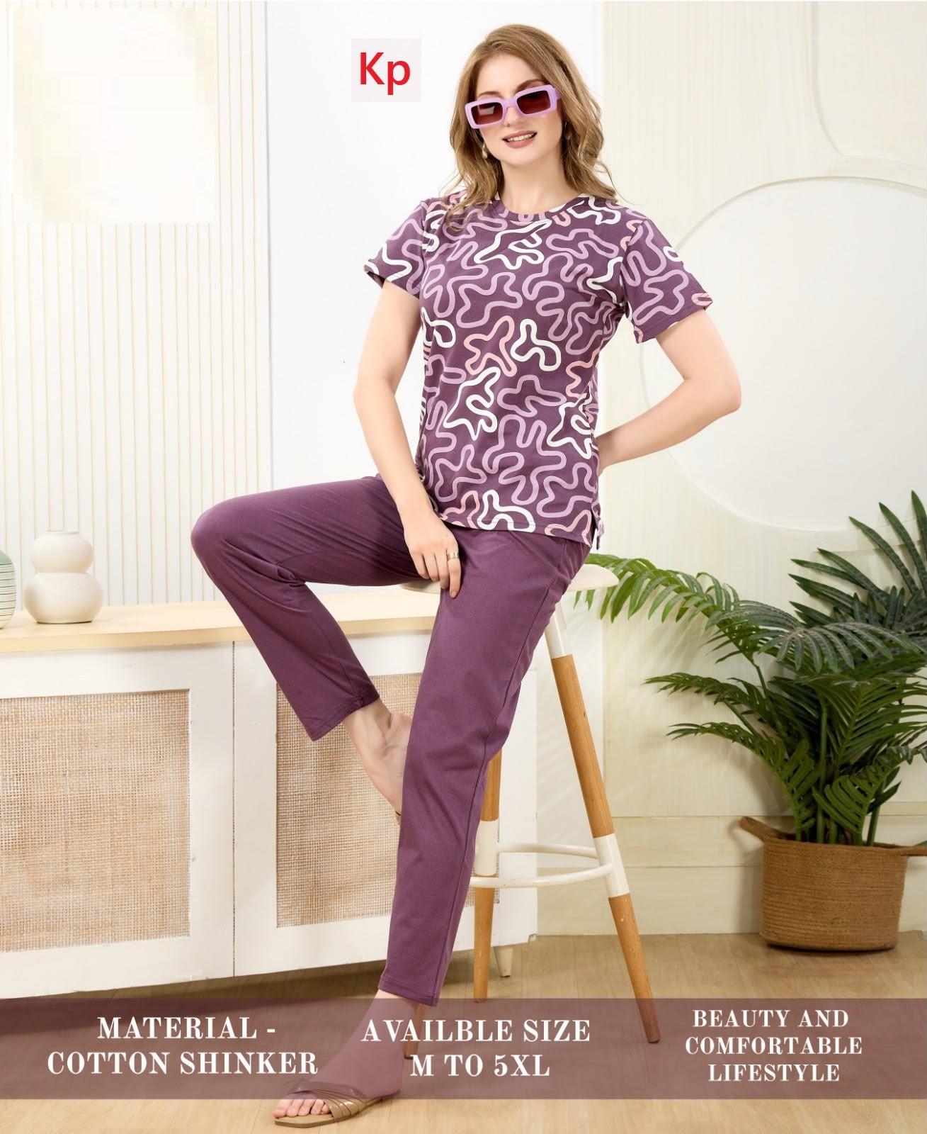 Print -Plain 140726 Kp Cotton Pyjama Night Suits Manufacturer Ahmedabad