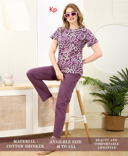 Print -Plain 140726 Kp Cotton Pyjama Night Suits Manufacturer Ahmedabad