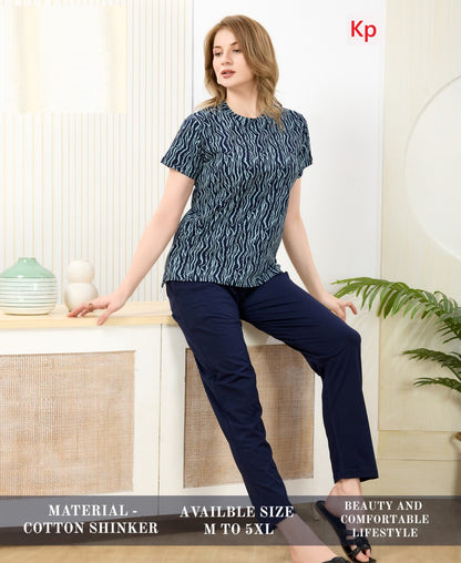 Print -Plain 140726 Kp Cotton Pyjama Night Suits Manufacturer Ahmedabad